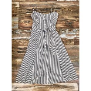 Reformation Atlantic Blue-Stripe Button-Up Dress